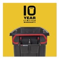 Trash & Waste Bins | Rubbermaid Commercial 2229066 BRUTE 25.45 in. x 25.45 in. x 15 in. Ergonomic Rotomolded Tilt Truck Handle and Caddy - Red/Black image number 5