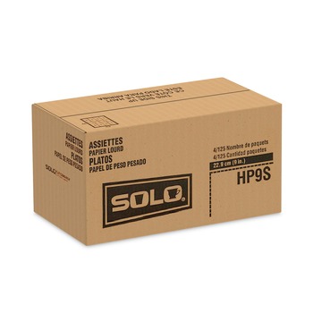 SOLO HP9S-2050 Bare Eco-Forward 9 in. dia ProPlanet Seal Clay-Coated Paper Dinnerware Plate - White (500/Carton)