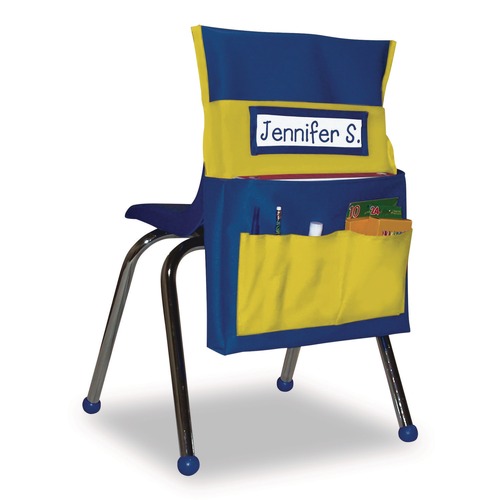 Office Chairs | Carson-Dellosa 158036 15 in. x 1.5 in. x 19 in. Fabric Chairback Buddy for Student Chairs - Medium, Blue/Yellow image number 0