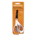 Arts & Crafts Supplies | Fiskars 1069764 9.75 in. Long 8 in. Cut Length Premier SoftGrip Nonstick Scissors - Offset White Handle image number 1
