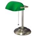  | Alera ALELMP557AB Traditional 10.5 in. x 11 in. x 13 in. Banker's Lamp - Antique Brass/Green image number 2