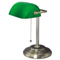 Lamps | Alera ALELMP557AB Traditional 10.5 in. x 11 in. x 13 in. Banker's Lamp - Antique Brass/Green image number 2