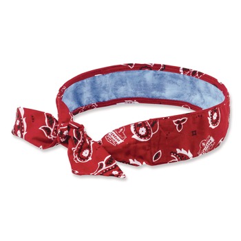 Ergodyne Chill-Its 6700CT One Size Fits Most Cooling Bandana PVA Tie Headband - Red Western