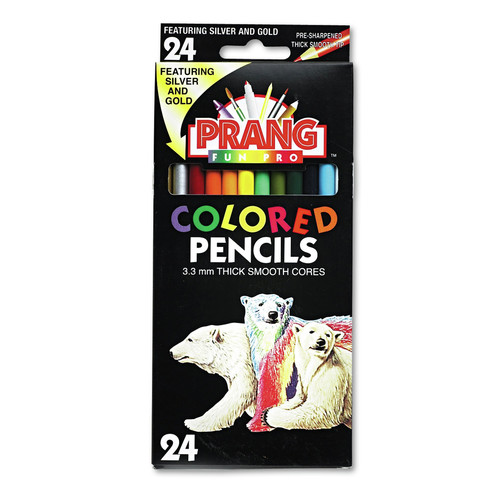 Pencils | Prang X22240 3.3 mm 2B Colored Pencil Sets - Assorted Lead/Barrel Colors (24/Set) image number 0