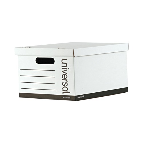Office Jansan | Universal 9523001 12 in. x 15 in. x 10 in. Letter/Legal Files Basic-Duty Economy Record Storage Boxes - White (10/Carton) image number 0