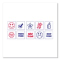 Stamps & Stamp Supplies | Trodat 4630 Printy 10-in-1 0.63 in. Diameter Self-Inking Teacher Stamp - Blue/Red image number 2