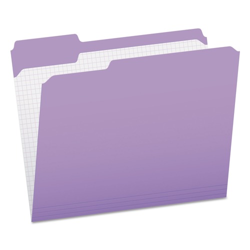 Pendaflex 0.75 in. Expansion Double-Ply Reinforced 1/3-Cut Top Tab Colored File Folders - Letter Size/Lavender (100/Box)