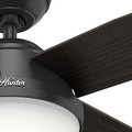 Ceiling Fans | Hunter 59251 52 in. Dempsey Matte Black Ceiling Fan with Light and Remote image number 4