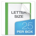 Office Jansan | Oxford 55807EE 3 Fastener 1/2 in. Capacity Clear Front Report Covers - Green (25/Box) image number 6