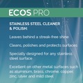 Office Jansan | ECOS PRO PL93306CT 32 oz Stainless Steel Cleaner and Polish Spray Bottle - Free and Clear Scent (6/Carton) image number 4