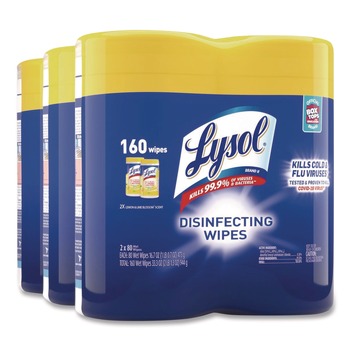 LYSOL Brand 1-Ply 7 in. x 7.25 in. Lemon and Lime Blossom Disinfecting Wipes - White (2/Pack)