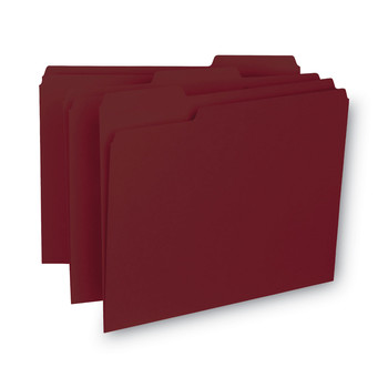 Smead 10275 1/3-Cut Tabs, Interior File Folders - Letter, Maroon (100/Box)