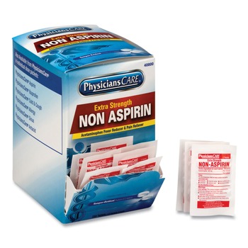 First Aid Only XStrength Non-Aspirin Acetaminophen Pain Relievers/Medicines (250/Box)