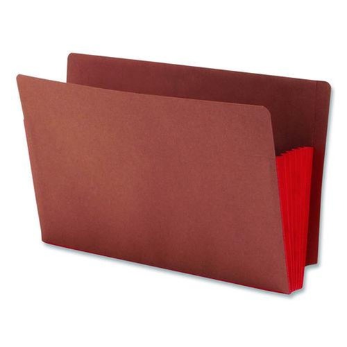 Office Jansan | Smead 74696 5.25 in. Expansion Redrope Drop-Front End Tab File Pockets with Fully Lined Colored Gussets - Legal, Redrope/Red (10/Box) image number 0