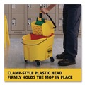 Mops | Rubbermaid Commercial FGH24600GY00 1 in. x 60 in. Fiberglass Gripper Mop Handle - Gray/Yellow image number 2
