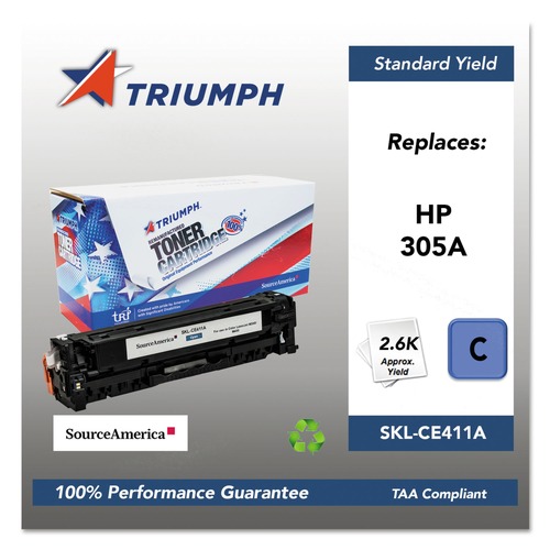 Ink & Toner | Triumph SKL-CE411A 751000NSH1285 Remanufactured CE411A (305A) 2,600 Page-Yield Toner - Cyan image number 0