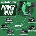 Just Launched | Metabo HPT N1804DAM 18V MultiVolt Brushless 18-Gauge Lithium-Ion 1/4 in. Cordless Narrow Crown Stapler Kit (2 Ah) image number 2
