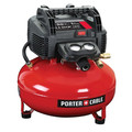 Compressor Combo Kits | Porter-Cable C2002-US58 0.8 HP 6 Gallon Oil-Free Pancake Air Compressor and 22 Gauge 3/8 in. Upholstery Stapler Bundle image number 2