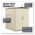 Office Furniture & Lighting | Rubbermaid FG5L3000SDONX Vertical Storage Shed 53 cu ft 2.5 ft x 4 ft x 7 ft Sandstone/Faint Maple image number 1