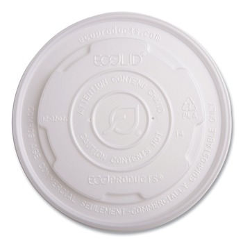PRODUCTS | Eco-Products EP-ECOLID-SPL World Art 12 oz., 16 oz., to 32 oz. PLA-Laminated Soup Container Lids - White (10 Packs/Carton, 50/Pack)