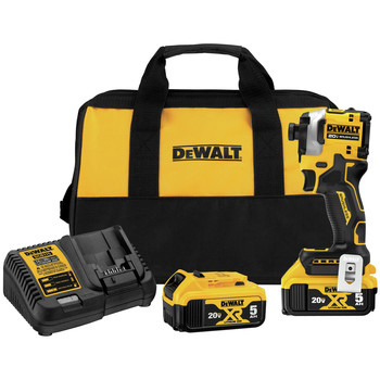 Dewalt DCF850P2 ATOMIC 20V MAX Brushless Lithium-Ion 1/4 in. Cordless 3-Speed Impact Driver Kit with 2 Batteries (5 Ah)