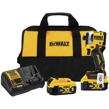 Dewalt DCF850P2 20V MAX ATOMIC Lithium-Ion Brushless 3-Speed 1/4 in. Cordless Impact Driver Kit with 2 Batteries (5 Ah)