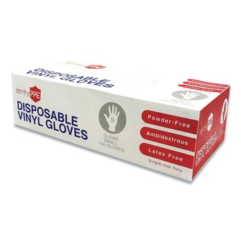 GN1 Disposable Vinyl Gloves - Clear, Small (100/Box, 10 Boxes/Carton)