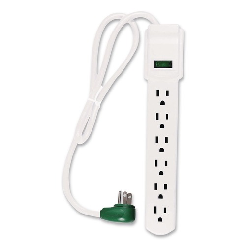 Office Electronics & Batteries | GoGreen Power GG-16103MS 2.5 ft. Cord 160 Joules 6-Outlet Surge Protector - White image number 0