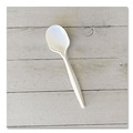 Food Service | Boardwalk BWKSOUPMWPP 4.86 in. Mediumweight Polypropylene Soup Spoon Cutlery - White (1000/Carton) image number 3