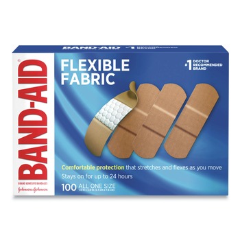 BAND-AID 1 in. x 3 in. Flexible Fabric Adhesive Bandages (100/Box)