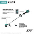 Makita GRU01M1 40V max XGT Brushless Lithium-Ion 15 in. Cordless String Trimmer Kit (4 Ah) image number 10
