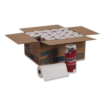 Georgia-Pacific 11 in. x 9.38 in. 1-Ply Premium DRC Perforated Roll Wipers - Unscented, White (20 Rolls/Carton)