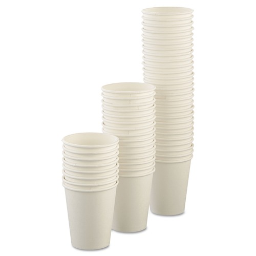 Dart U508N-02050 8oz Uncoated Hot Drink Paper Cups - White (1000/Carton) image number 0