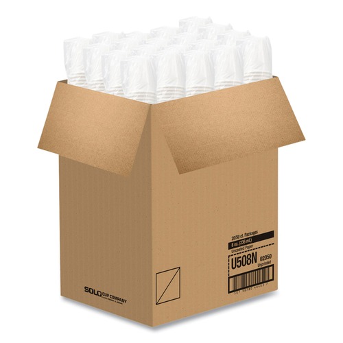 Beat the Heat Sale | SOLO U508N-02050 8oz Uncoated Hot Drink Paper Cups - White (1000/Carton) image number 0