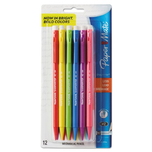 Pens | Paper Mate 1898483C SharpWriter 0.7 millimeter Mechanical Pencil - Black Lead/Assorted Barrel Colors (12/Pack) image number 0