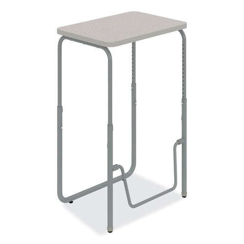 Office Furniture & Lighting | Safco 1223GR 27.75 in. x 19.75 in. x 29 in. to 43 in. AlphaBetter 2.0 Height-Adjustable Student Desk with Pendulum Bar and Book Box - Pebble Gray image number 0