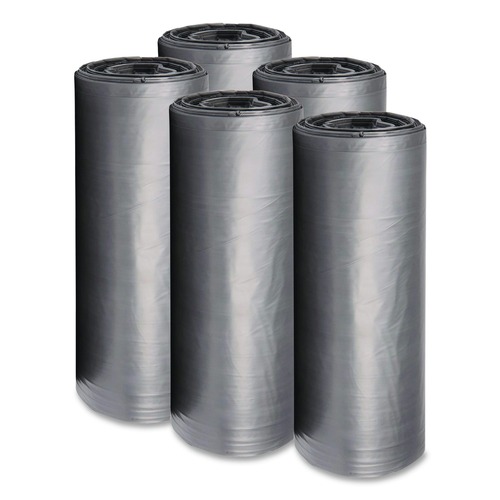 Trash Bags | Boardwalk H8647SGKR01 43 in. x 47 in. 56 gal. Low-Density 1.1 mil Waste Can Liners - Gray (100/Carton) image number 0