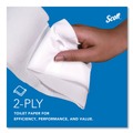 Cleaning & Janitorial Supplies | Scott 67805 2-Ply 3.55 in. x 1000 ft. Septic Safe Essential 100% Recycled Fiber JRT Bathroom Tissue for Business - White (12/Carton) image number 3
