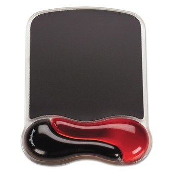 Kensington 9.37 x 13 Duo Gel Wave Mouse Pad with Wrist Rest - Red