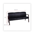 | Alera ALERL2319M Reception Lounge WL Series 65.13 in. x 26.13 in. x 33 in. 3-Seat Sofa - Black image number 5