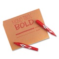 Permanent Markers | Tombow 56647 Mono Twin Fine/Broad Tips Bold Permanent Marker - Red (10/Box) image number 4