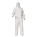 Bib Overalls | Ansell KCC38942 KleenGuard KGA35 Coveralls with Zipper Front, Elastic Wrists, Ankles and Hood - Triple Extra Large, White (25/Carton) image number 0