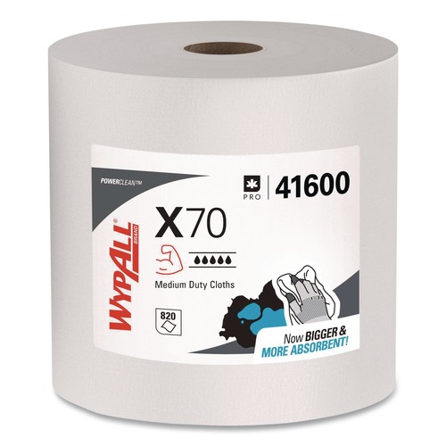 Cleaning & Janitorial Supplies | WypAll 41600 X70 12-1/2 in. x 12-2/5 in. Cloths - White, Jumbo (870 Towels/Roll) image number 0