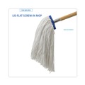 Mops | Boardwalk BWK720R 20 oz. Economical Lie-Flat Rayon Fiber Mop Head - White (12/Carton) image number 5