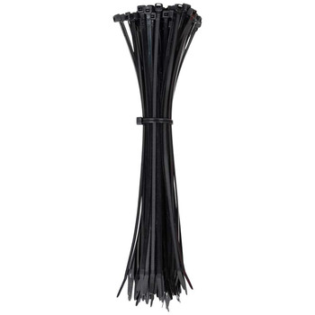 Klein Tools 450-210 100-Piece 11.5 in. 50 lbs. Tensile Strength Heavy Duty Nylon Cable Zip Tie Set - Black