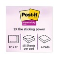 Office Jansan | Post-it Notes Super Sticky 6845-SSPL 8 in. x 6 in. Note Ruled Meeting Notes - Energy Boost Collection (45-Sheets/Pad, 4-Pads/Pack) image number 1