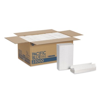 Georgia Pacific Professional 23000 Pacific Blue Select Premium 2-Ply 10-1/10 in. x 13-1/5 in. C-Fold Paper Towels - White (12 Packs/Carton, 120/Pack)
