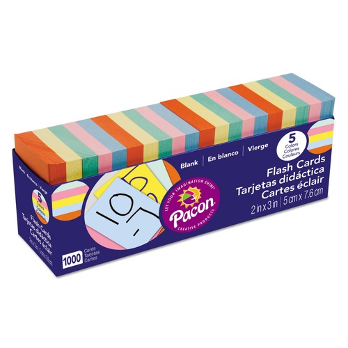 Office Jansan | Pacon P0074170 2 in. x 3 in. Blank Flash Card Dispenser Boxes - Assorted (1000/Pack) image number 0