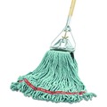 Mops | Rubbermaid Commercial FGA25206GR00 6-Piece Web Foot Shrinkless Medium Cotton/Synthetic Wet Mop Head (Green) image number 2