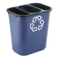 Trash & Waste Bins | Rubbermaid Commercial FG295073BLA Rectangular Saddle Basket Recycling Bin - Black image number 3